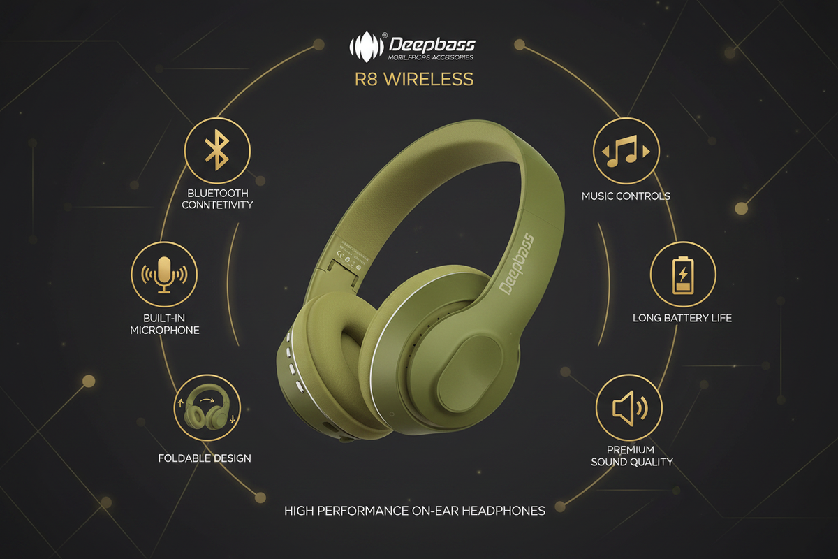Deepbass R8 - سماعة لاسلكية احترافية