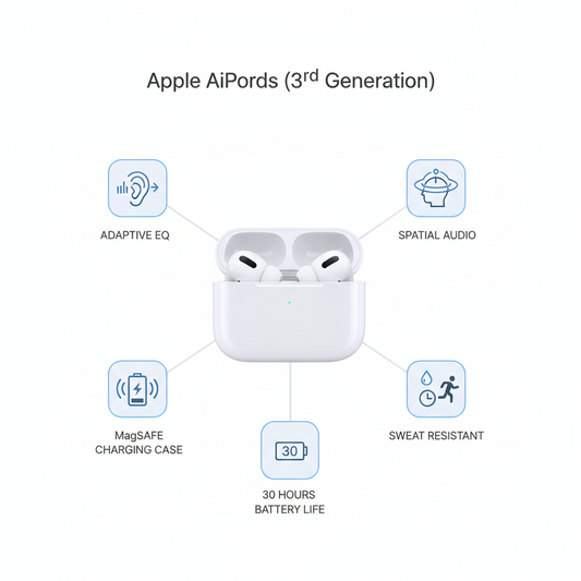 Apple AirPods الجيل الثالث - مع علبة شحن MagSafe